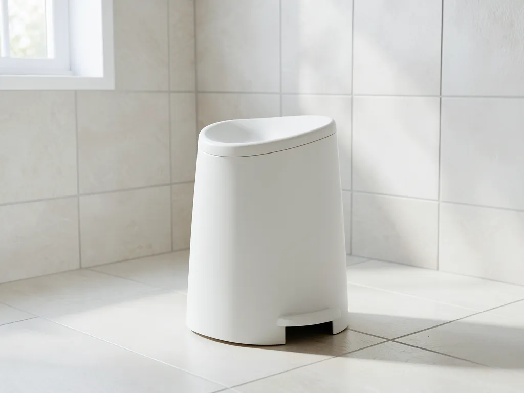 Mise en situation : TATAY Poubelle Salle Bain 3 L à Pédale 4470001 dans une salle de bain (illustration générée par IA)
